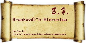 Brankován Hieronima névjegykártya